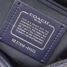 1円 コーチ レザー チェーンショルダー トートバッグ かばん 鞄 ネイビー 紺 レディース 保存袋 付属 COACH_画像8