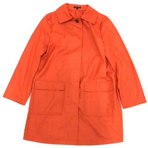 ドゥクラッセ サイズ 9 長袖 コート ボタン ポケット有り ポリエステル 混 レディース アウター オレンジ DoCLASSE