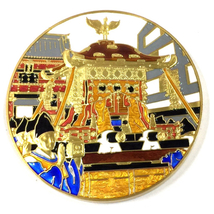 造幣局 七宝章牌 神田祭 純銀 メダル 60mm 約160g 七宝・金メッキ仕上げ 付属品有り QS111-102_画像3