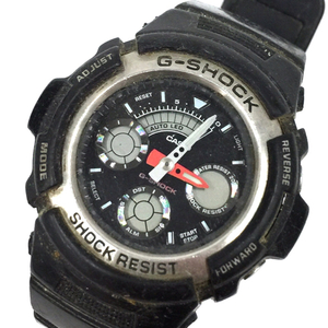 カシオ 腕時計 G-SHOCK AW-590 ラウンド デジアナ クォーツ メンズ ブラック 純正ベルト 付属品有り CASIO