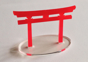 Art hand Auction Red acrylic torii gate with transparent acrylic base set Free shipping (non-standard mail), Handmade items, interior, miscellaneous goods, ornament, object