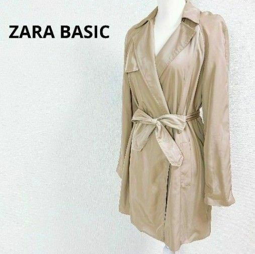 ZARA BASIC 　ザラベーシック　スプリングコート ベージュ　紐付き