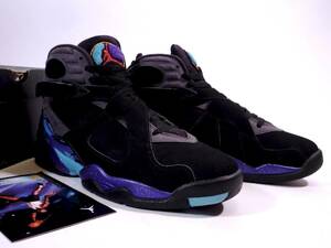 本物/2015年 NIKE AIR JORDAN8 RETRO AQUA US10.5/28.5cm 2度使用のみ/極美品 エアジョーダン8 アクア 6 og dunk sb supreme max95