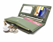 二つ折り財布 メンズ レディース 小銭入れ カードケース 緑 コインケース_画像5