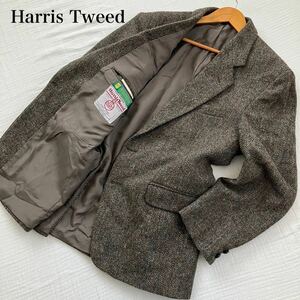 希少★イングランド製 HarrisTweed ハリスツイード PITLOCHRY テーラードジャケット ヘリンボーン クルミボタン 42 L～XL