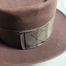 ミント! 50's DOBBS 58.5CM BACK BOW バックボウ ドブス NY MINT VINTAGE HAT ビンテージ ハット レア ブラウン オリーブ BROWN OLIVE 着用_画像5