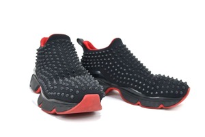 中古 Christian Louboutin SPIKE SOCK クリスチャン ルブタン スパイクソック サイズ 42(約27cm) ローカットスニーカー ブラック