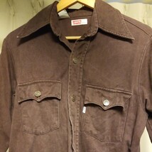 リーバイス Levi's ウエスタンシャツ Mサイズ ビッグE 70s ブラウン 茶色 ヴィンテージ コットン素材_画像2