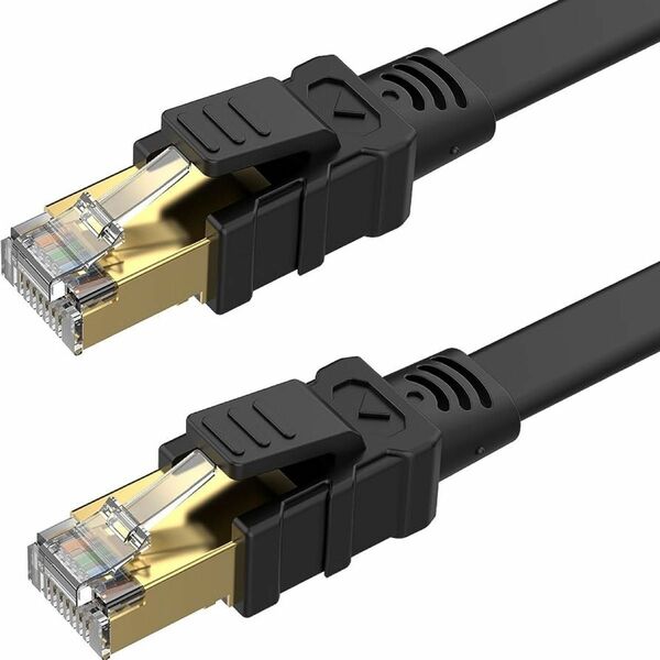 CAT8フラットLANケーブル 超高速インターネットケーブル　 変換ケーブル コネクター LANケーブル 電源ケーブル