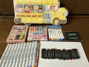 painting materials color pen various SET [ko pick sketch, pearl po ska, water clear, oil pastel, crayons, color pencil ] etc. 