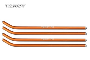  T-REX450 / HK-450などに　TAROT アルミ製 スキッド パイプ 2セット カラー:オレンジ.