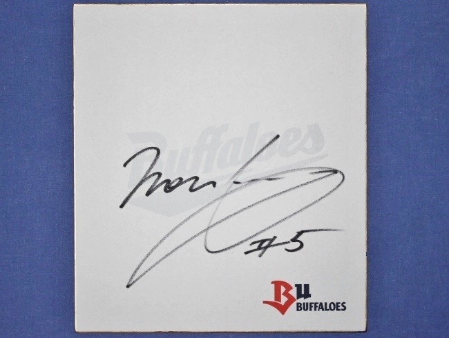 Osaka Kintetsu 5 Norihiro Nakamura 2001 championship year team official autograph colored paper Official item Buffaloes, baseball, Souvenir, Related goods, sign