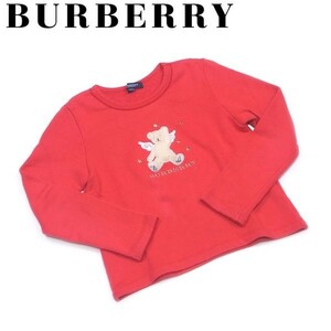  Burberry sweatshirt cut and sewn lady's #130A Kids size Angel Bear red beige gold group used 