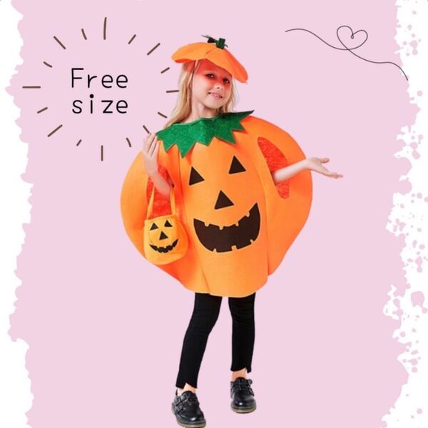 子供 キッズ パンプキン コスプレ 果物 着ぐるみ 帽子 セット 仮装 フルーツ オレンジ かぼちゃ ハロウィン 衣装 野菜 新品