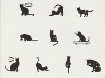□　猫柄　猫雑貨　猫グッズ　シール　シルエット　黒猫　ねこ　ネコ　キャット_画像1