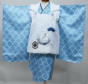  "Семь, пять, три" три лет мужчина . кимоно hifu предмет комплект журавль праздничная одежда три лет 3 лет 3 лет мужчина новый товар ( АО ) дешево рисовое поле магазин NO39247