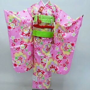  "Семь, пять, три" 7 лет 7 лет 7 лет 7 лет женщина . девочка кимоно полный комплект роскошный .. праздничная одежда новый товар ( АО ) дешево рисовое поле магазин NO26297