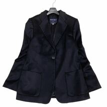 美品 GIORGIO ARMANI CLASSICO ピュアカシミヤ100% テーラードジャケット size40 シルク100 ブラック 黒 CASHMERE ジョルジオアルマーニ_画像1