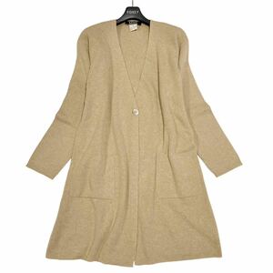 MM by MaxMara カシミヤ混 ロング ニット カーディガン メランジ Vネック sizeM バージンウール 毛 ベージュ マックスマーラ