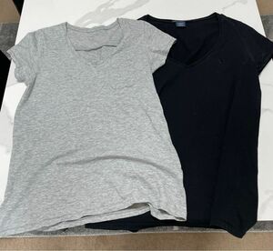 ◆バナナリパブリック（グレーM）、Ralph Lauren （黒XL）VネックTシャツ used◆