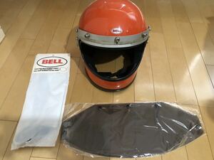 希少 当時物 BELL STAR 120 シールド付 70年代 ビンテージヘルメット フルフェイスヘルメットオレンジ ベル スター