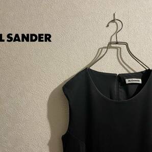 ◯ イタリア製 JIL SANDER ノースリーブ ワンピース / ジルサンダー ロング コットン ブラック 黒 Ladies #Sirchive