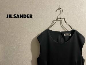 ◯ イタリア製 JIL SANDER ノースリーブ ワンピース / ジルサンダー ロング コットン ブラック 黒 Ladies #Sirchive