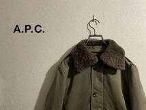 ◯ A.P.C. ボア カラー ミリタリー ジャケット / アーペーセー コットン ブルゾン ワーク ショート カーキ グリーン XS Ladies #Sirchive_画像1