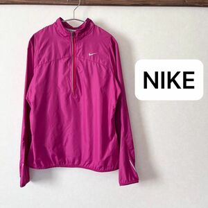 【NIKE】 Mサイズ　ナイロンジャケット ウィンドブレーカー　ハーフジップジャケット　ピンク