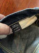 ☆TMT☆ デニムパンツ DENIM ダメージ リペア　M32 イエローステッチ　インディゴ色落ち_画像9