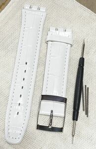 [19 мм] Новый образец кожаный лент белый