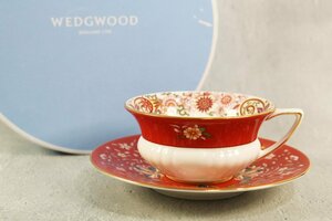 WEDGWOOD CRIMSON ORIENT ウェッジウッド クリムゾンオリエント カップ＆ソーサー 箱付き