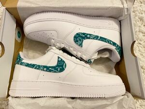 【1円スタート】Nike WMNS Air Force 1 Low '07 Essential Green Paisley 28.5cm US 10.5 ナイキエアフォース 新品 レア 黒タグ プレ値