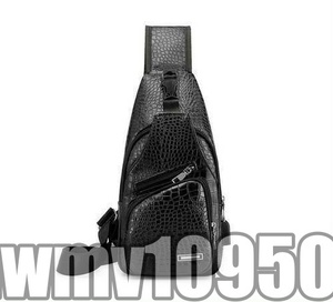 驚安●ボディバッグ ボディーバッグ ショルダーバッグ メンズ クロコデザイン ブラック USBポート 鞄