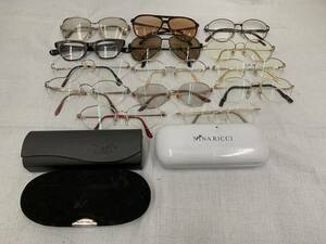 未検品 眼鏡 14点 ケース ３点 まとめ売り めがね メガネ メガネフレーム おまとめ デザインいろいろ 大量 サングラス