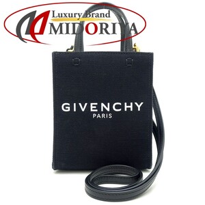 GIVENCHY ジバンシィ Gトートバーティカルミニ BB50R9B1F1001 ショルダーバッグ キャンバスxレザー ブラック/350688【中古】