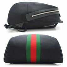 GUCCI グッチ シェリーライン 630918 リュック・バックパック キャンバス ブラック アウトレット/350673【中古】_画像2