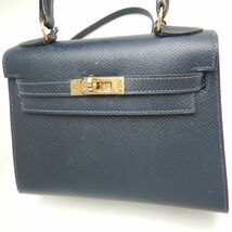 HERMES エルメス ミニケリー20 ハンドバッグ ヴォーエプソン ブルーニュイ/251021【中古】_画像5