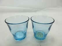 【N-4964】ほぼ未使用 無印良品 MUJI ソーダガラス グラス 200ml 8個セット ブルー系 良品計画 現状品【千円市場】_画像4