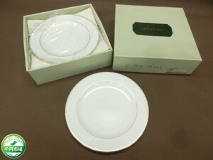 【O-5553】ノリタケ Noritake Contemporary プレート 皿 金彩 ホワイト系 シンプル 5枚セット サラダ コンテンポラリー【千円市場】