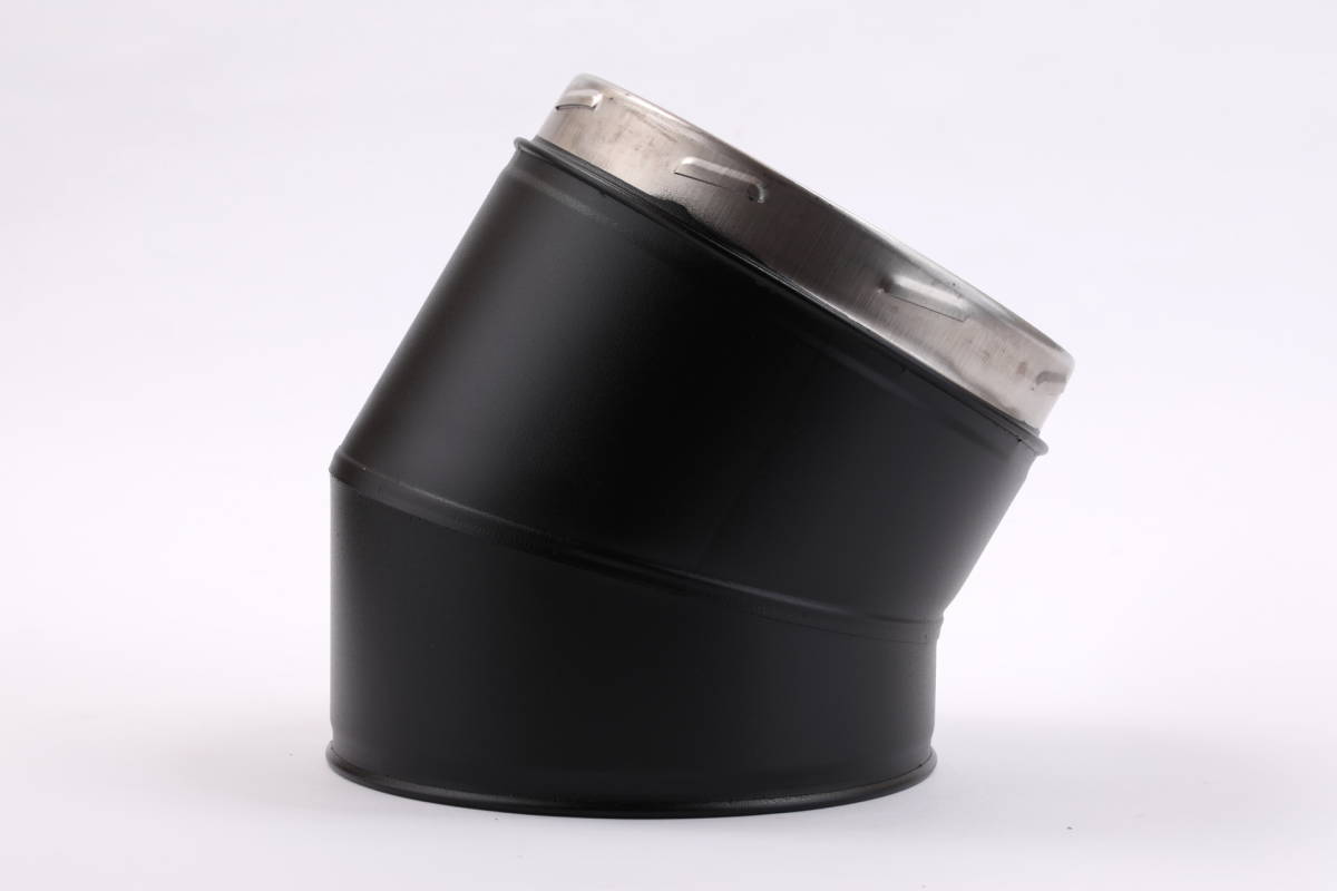New 耐熱黒塗装断熱二重煙突 30°Bend(150-200) ロック式 新品 New 耐熱黒塗装断熱二重煙突 30°Bend(150-200) ロック式 新品