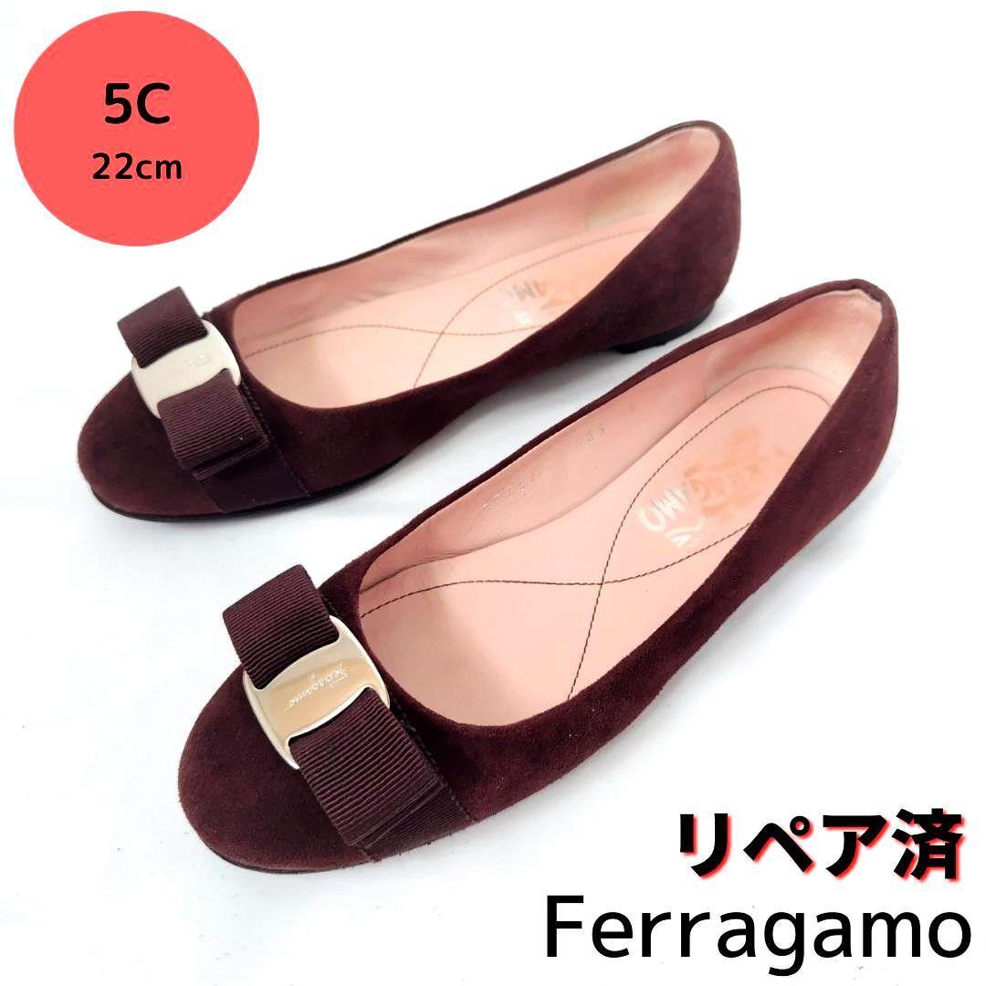 良品フェラガモ【Ferragamo】ヴァリナ フラットシューズ パンプス