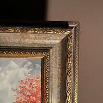 手書き油絵 ロンドンの風景 ビッグベン絵画 額付き インテリア 油彩画_画像9