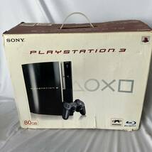 ▽【1円スタート】PlayStation3 CECHL00 SONY プレイステーション3 PS3本体 コントローラー2個付き 箱付き クリアブラック_画像2