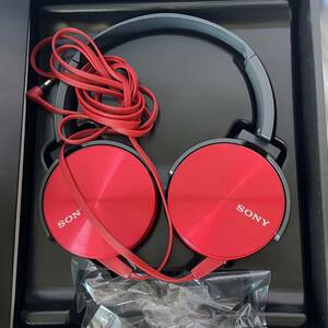 □【1円スタート】SONY ソニー ヘッドホン MDR-XB450(R) 箱・取扱説明書・保証書付き ヘッドフォン 