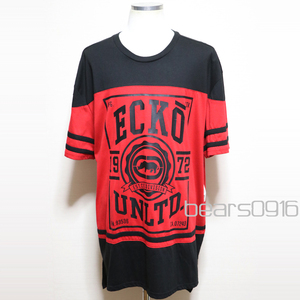 新品アメリカ購入品 ecko unltd エコーアンリミテッド 3Dラバープリント半袖Ｔシャツ 赤黒3XL