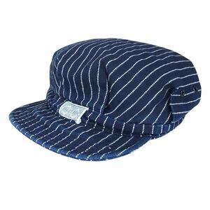 The REAL McCOY'S ザリアルマッコイズ 8HU INDIGO WABASH STRIPE WORK CAP ウォバッシュ ストライプ ワーク キャップ 7 3/4【中古】