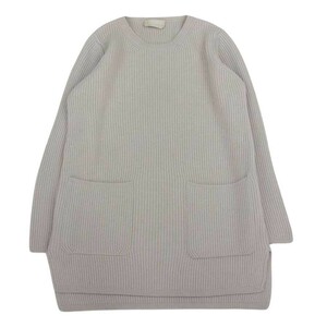 エス マックスマーラ S Max Mara ウール カシミヤ混 ニット クルーネック 長袖 ワンピース ライトグレー系【中古】