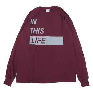 ティーアールフォーサスペンション tr.4 suspension プリント 長袖 Tシャツ IN THIS LIFE エンジ系 M【中古】