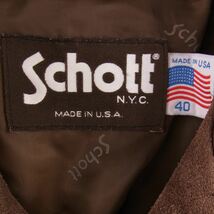 schott ショット USA製 suede trucker jacket スエード トラッカー ジャケット ブラウン系 40【中古】_画像4